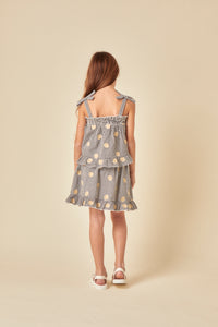 Elizabeth Scarlett Girls Black Gingham Shell Embroidered Skirt