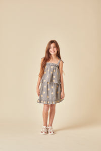 Elizabeth Scarlett Girls Black Gingham Shell Embroidered Skirt