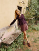 Dark Purple Peplum Waisted Cardigan