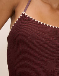 Chocolate Brown Whipstitch Swimsuit