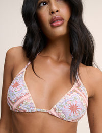 Printed Whipstitch Triangle Bikini Top
