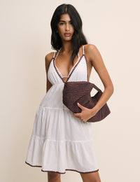 White Tiered Mini Beach Dress