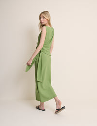 Green Boat Neck Sleeveless Elvie Maxi Dress