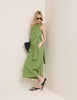 Green Boat Neck Sleeveless Elvie Maxi Dress