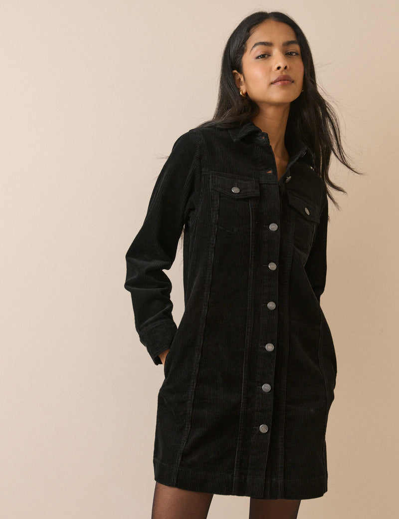 Black Cord Sheena Shirt Dress