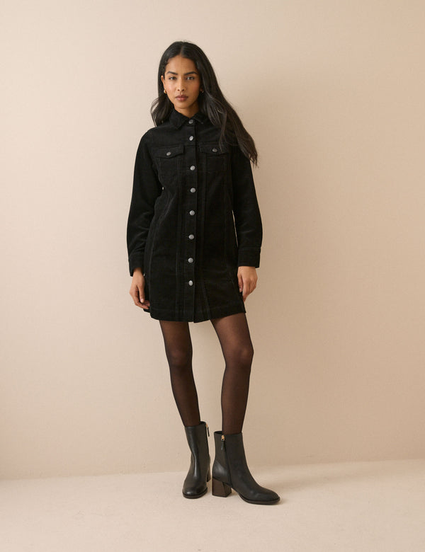 Black Cord Sheena Shirt Dress