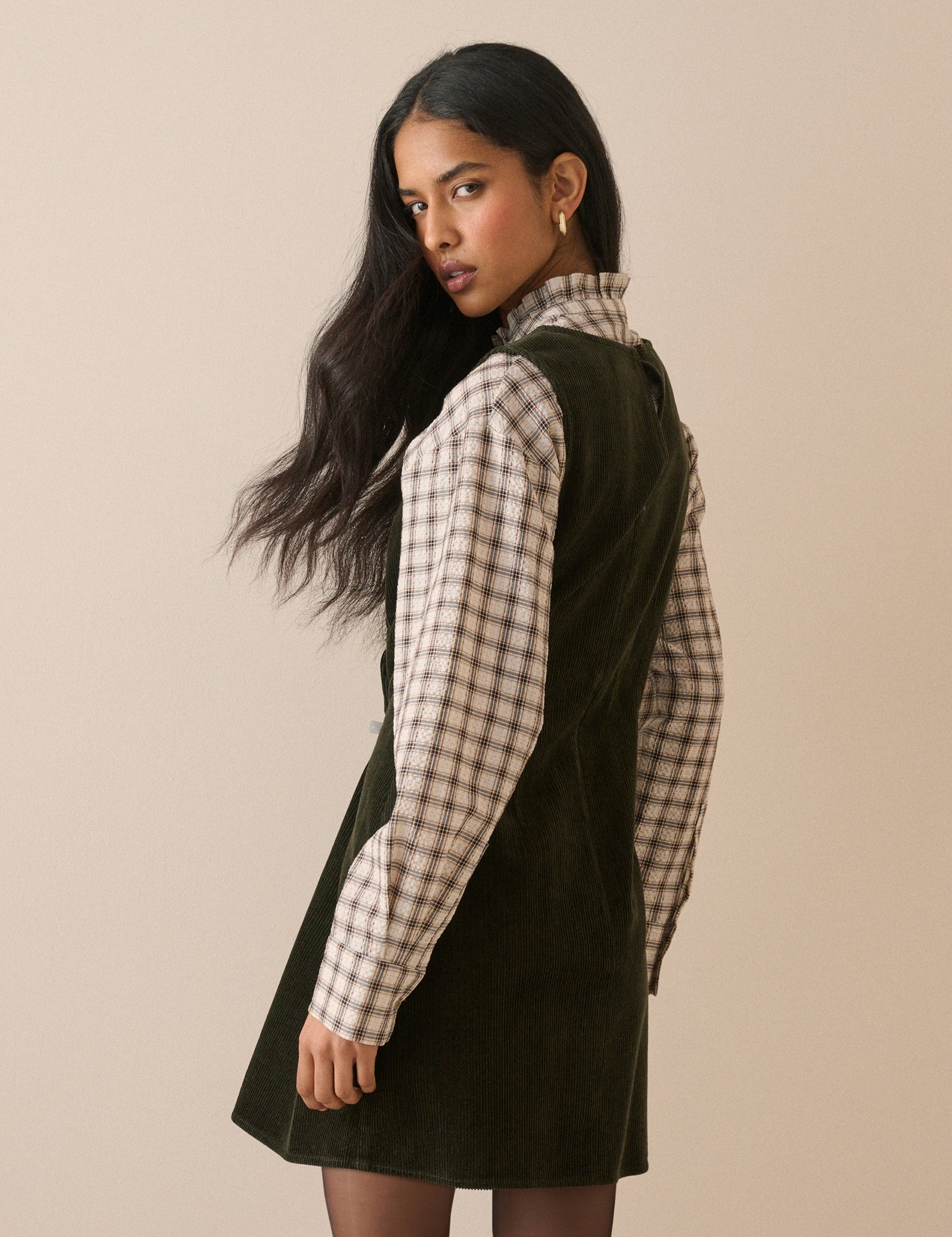 Green Cord Vicky Mini Dress