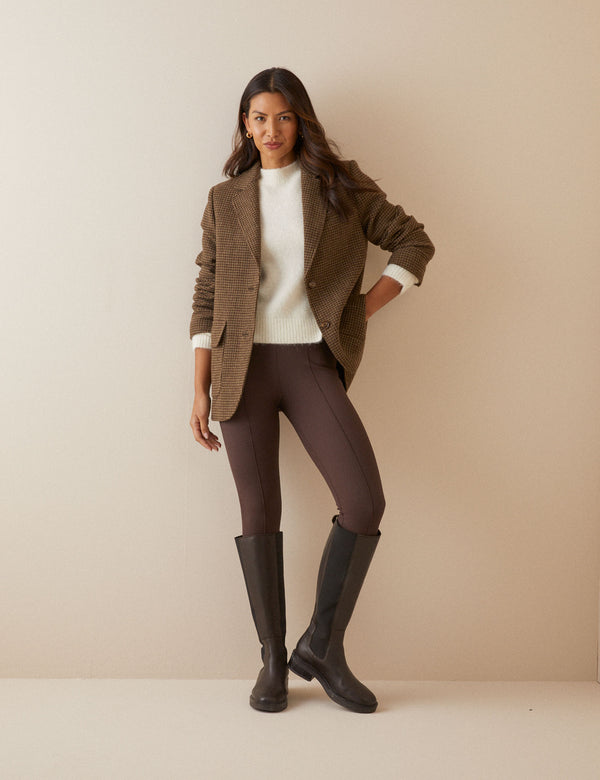 Brown Heritage Check Patch Pocket Blazer