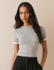 Grey Jersey Double Layer T-Shirt