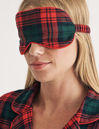 Red Tartan Check Eye Mask