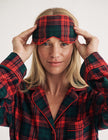 Red Tartan Check Eye Mask