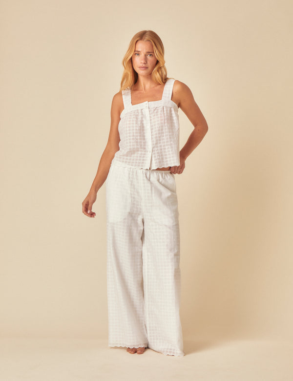 White Broderie Anglaise Pyjama Top