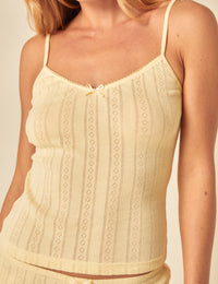 Yellow Pointelle Pyjama Vest Top