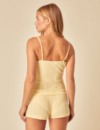 Yellow Pointelle Pyjama Vest Top