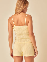 Yellow Pointelle Pyjama Shorts