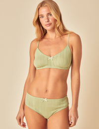 Green Pointelle Bralette Set