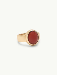 Red Stone Gold Plated Ring