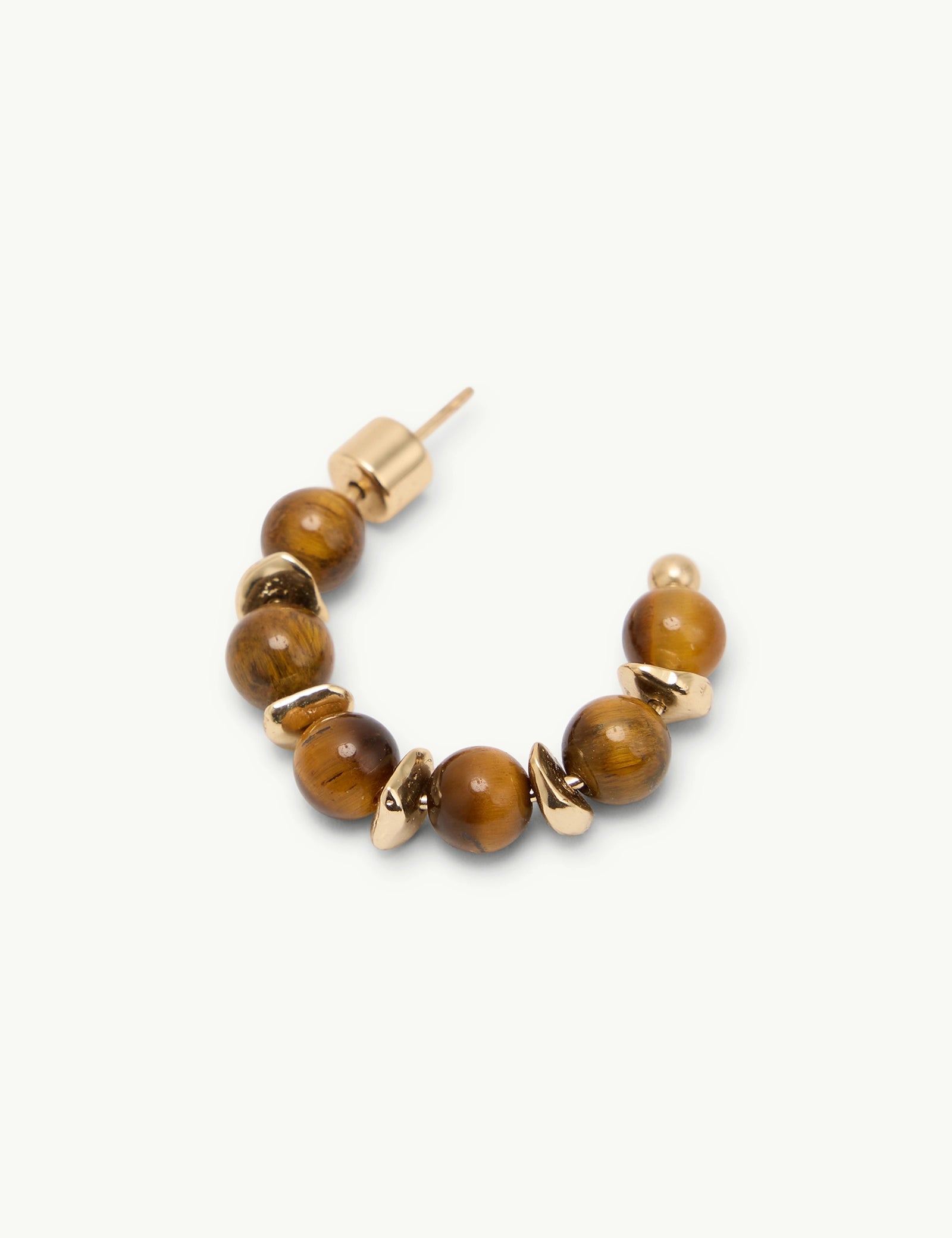 Tigers Eye Gold Plated Hoop Earrings