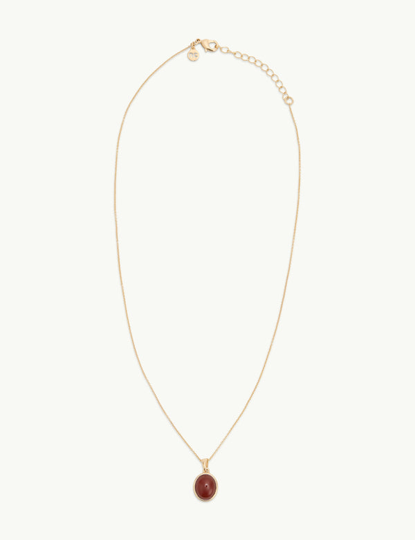 Red Stone Pendent Gold Plated Necklace
