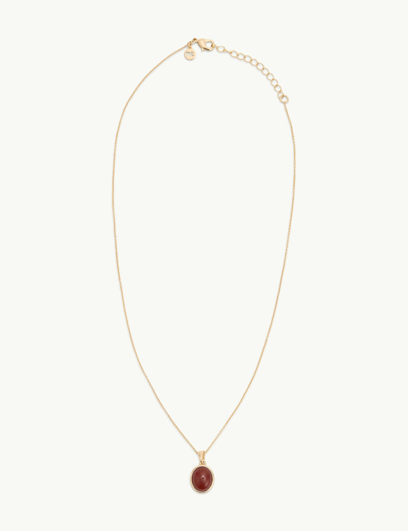 Red Stone Pendant Gold Plated Necklace