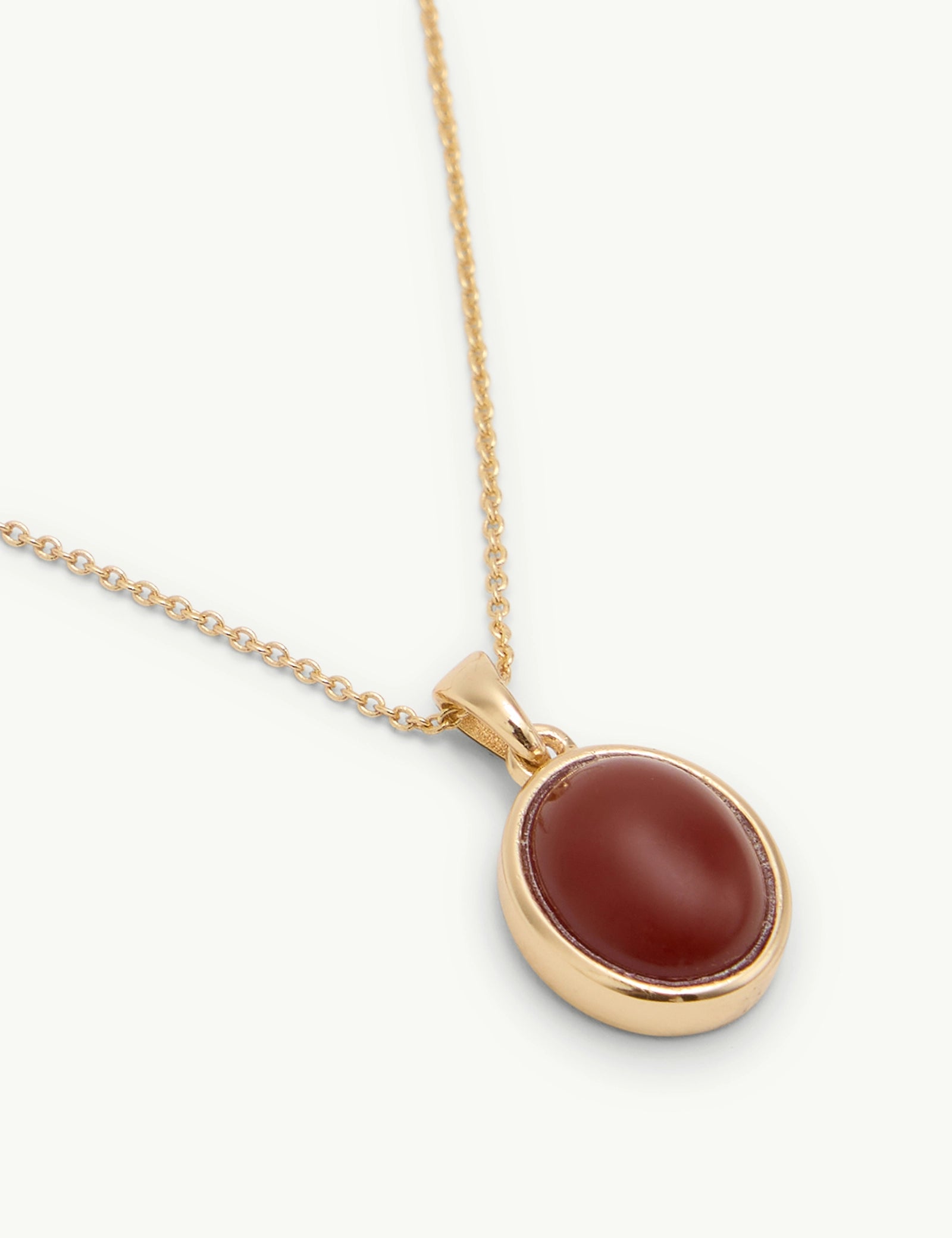 Red Stone Pendant Gold Plated Necklace