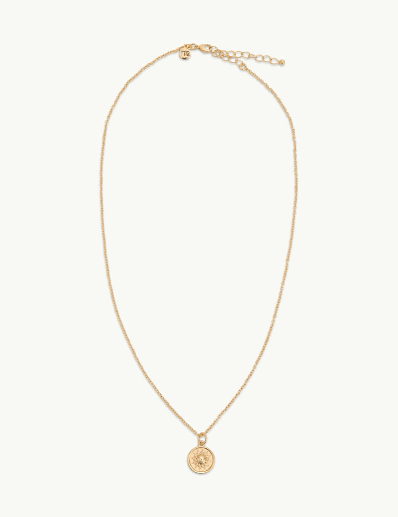 Gold Plated Circular Pendant Necklace