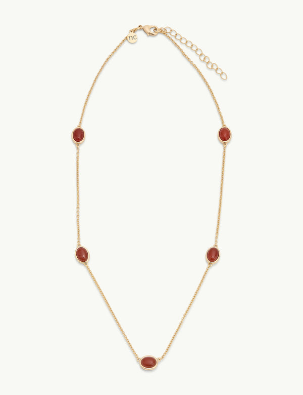 Red Stone Gold Plated Necklace