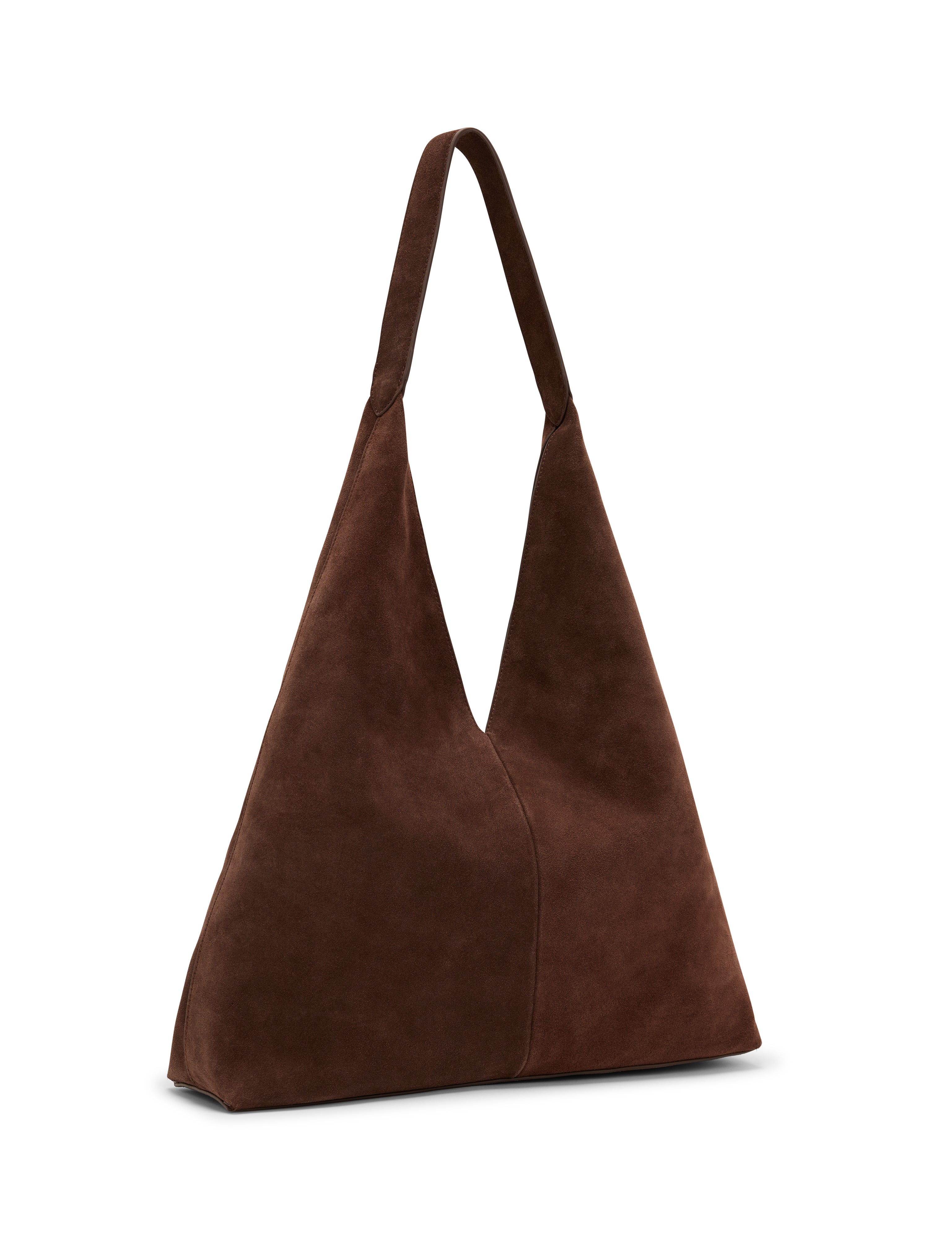 Chocolate Brown Suede Slouch Bag