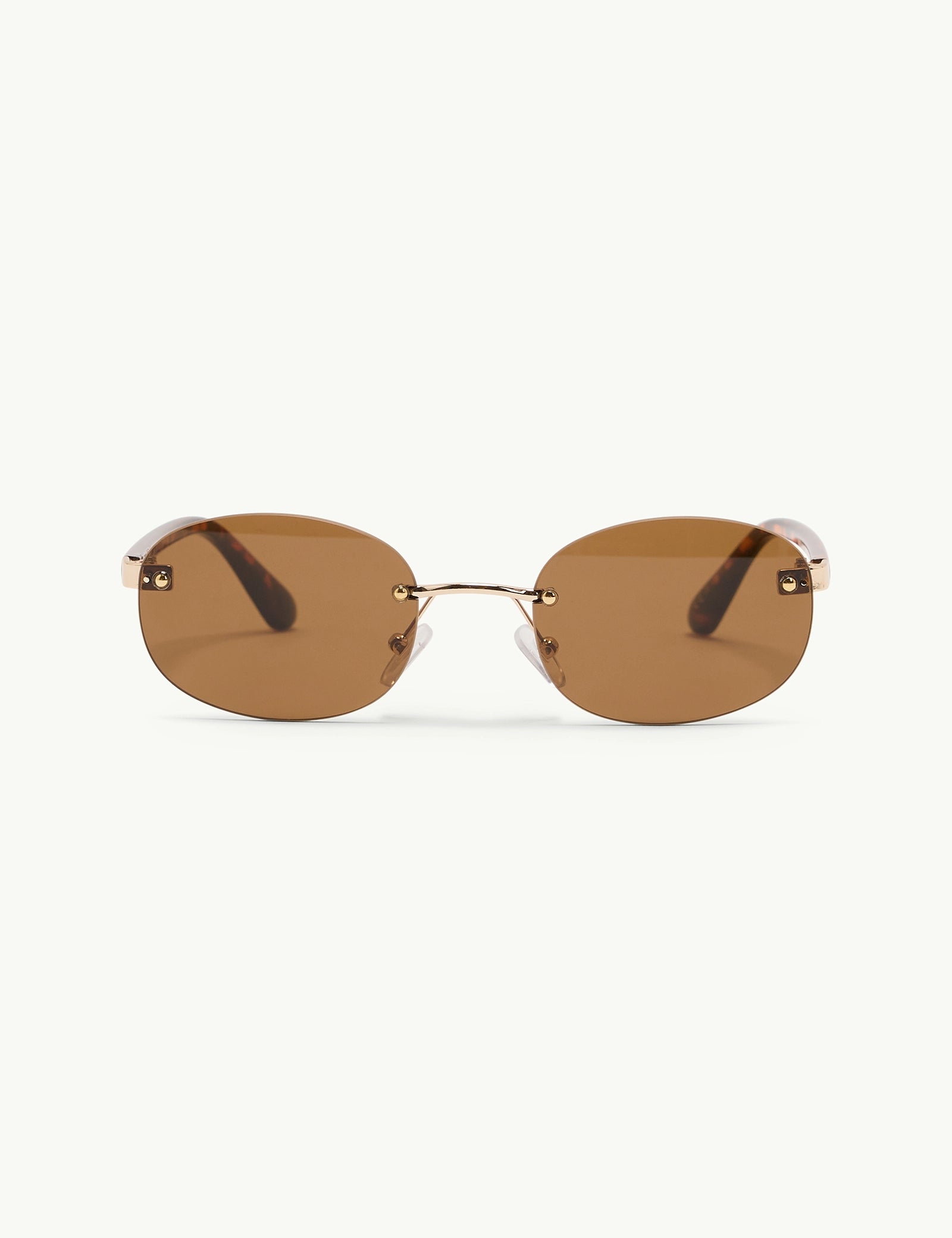 Brown Oval Flare Sunglasses
