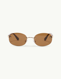 Brown Oval Flare Sunglasses