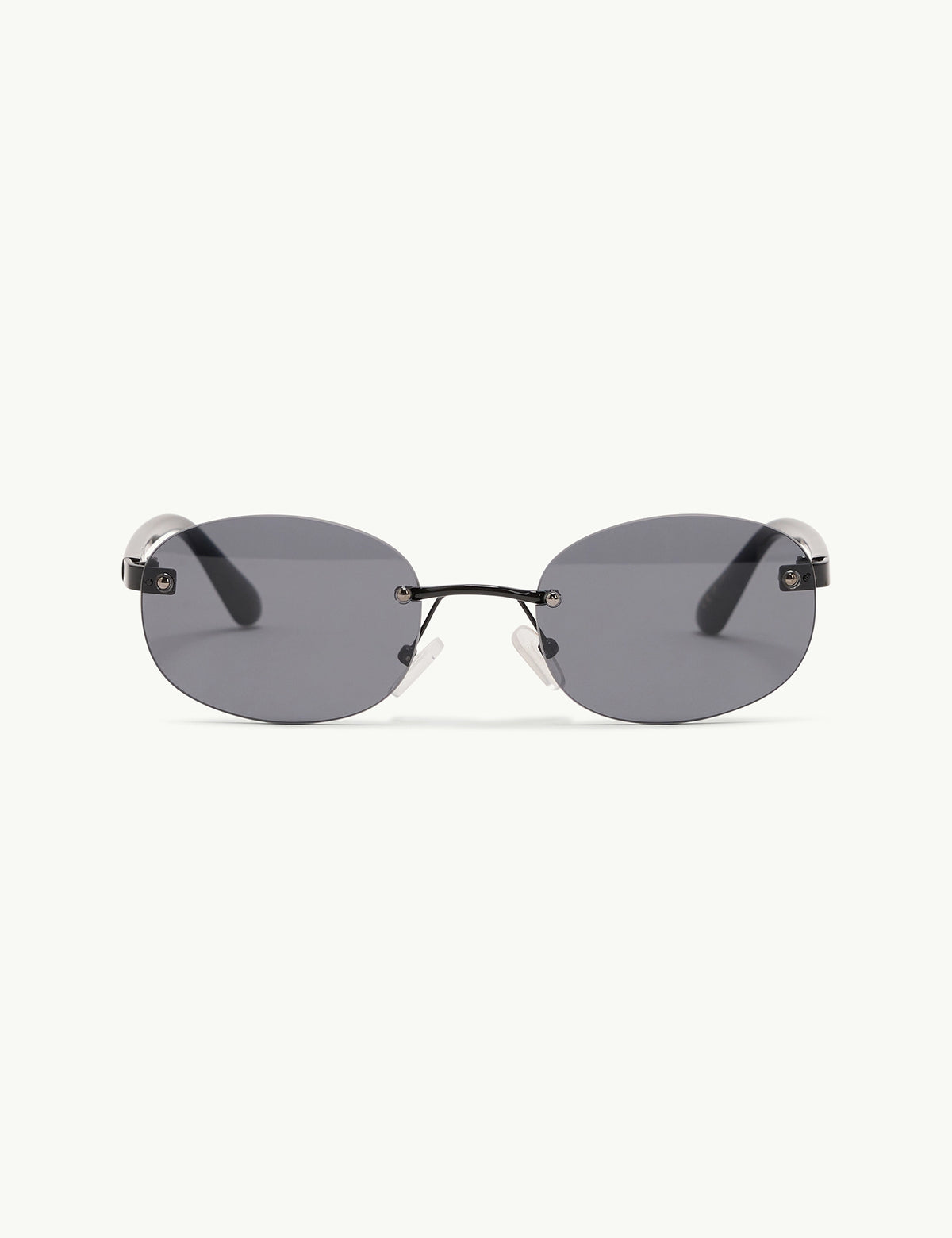 Black Oval Flare Sunglasses