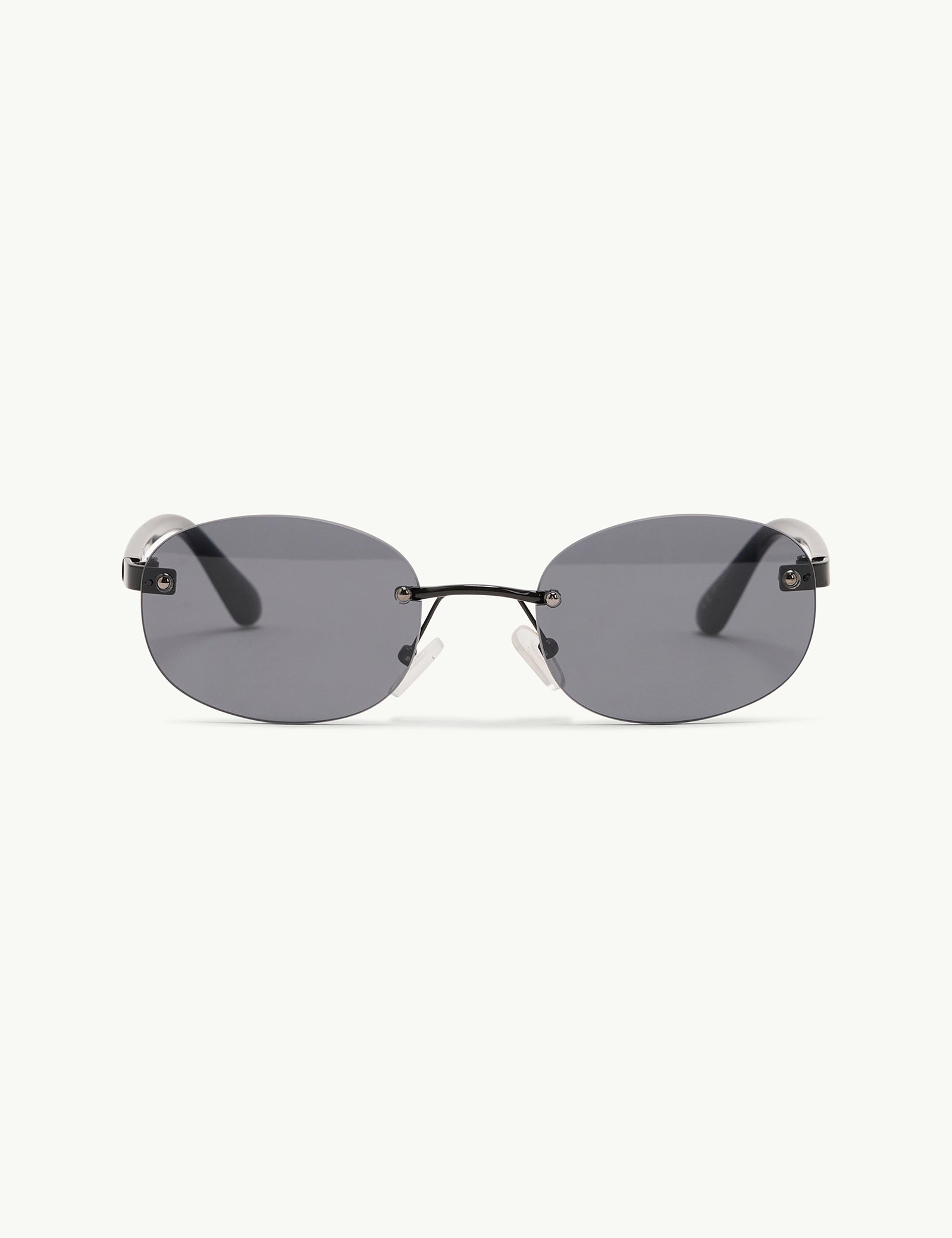 Black Oval Flare Sunglasses