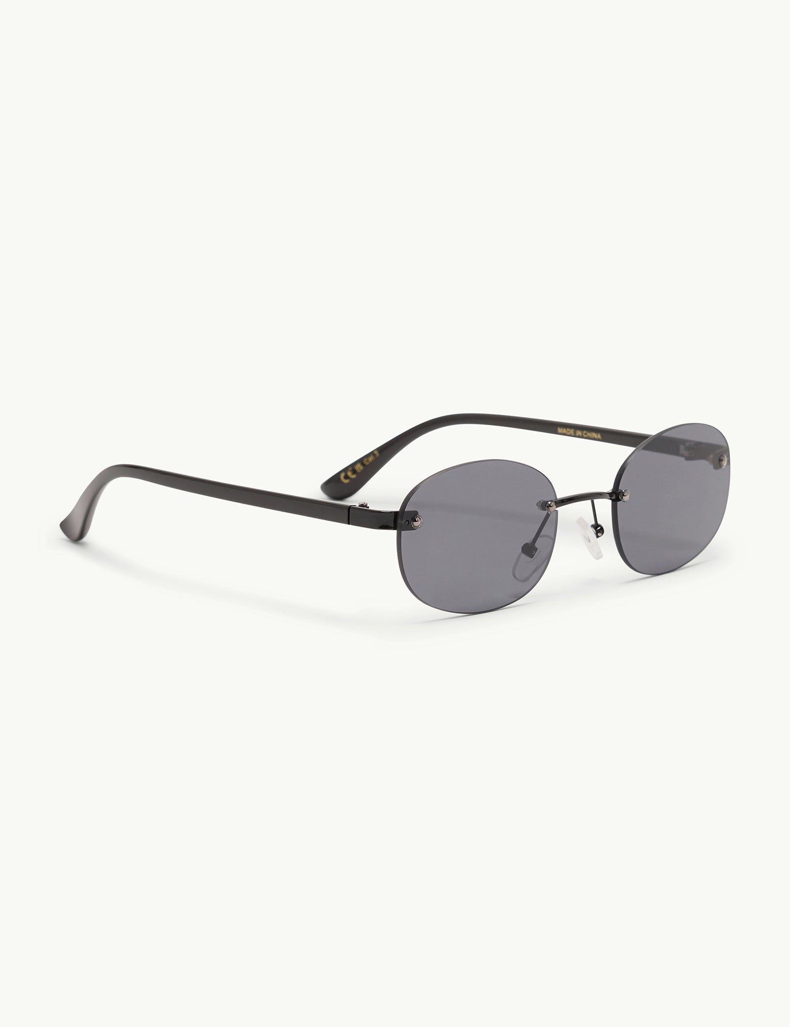 Black Oval Flare Sunglasses