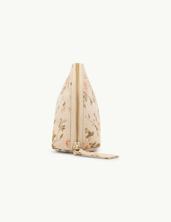 Floral Crescent Small Makeup Bag