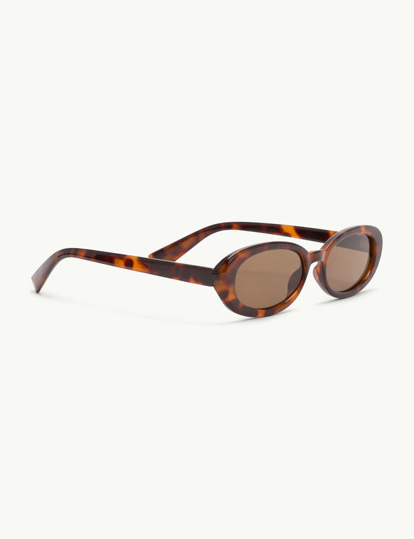 Brown Tortoiseshell Oval Halo Sunglasses
