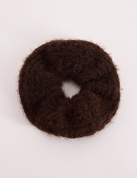 Brown Oversized Ribbed Scrunchie