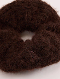 Brown Oversized Ribbed Scrunchie