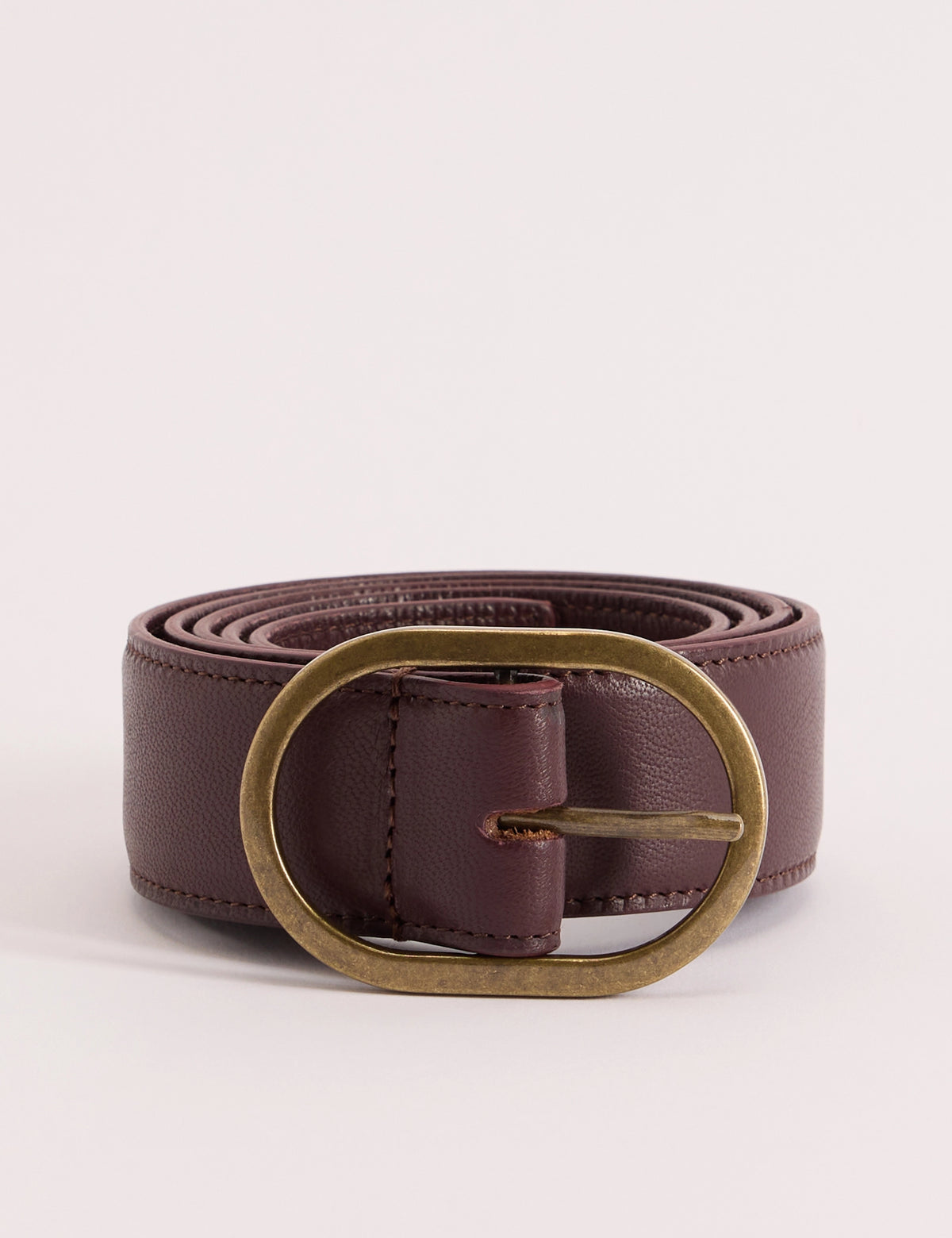 Mahogany Brown Leather Belt