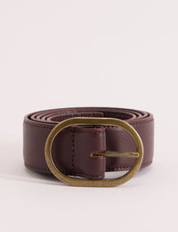 Mahogany Brown Leather Belt