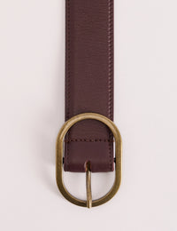 Mahogany Brown Leather Belt