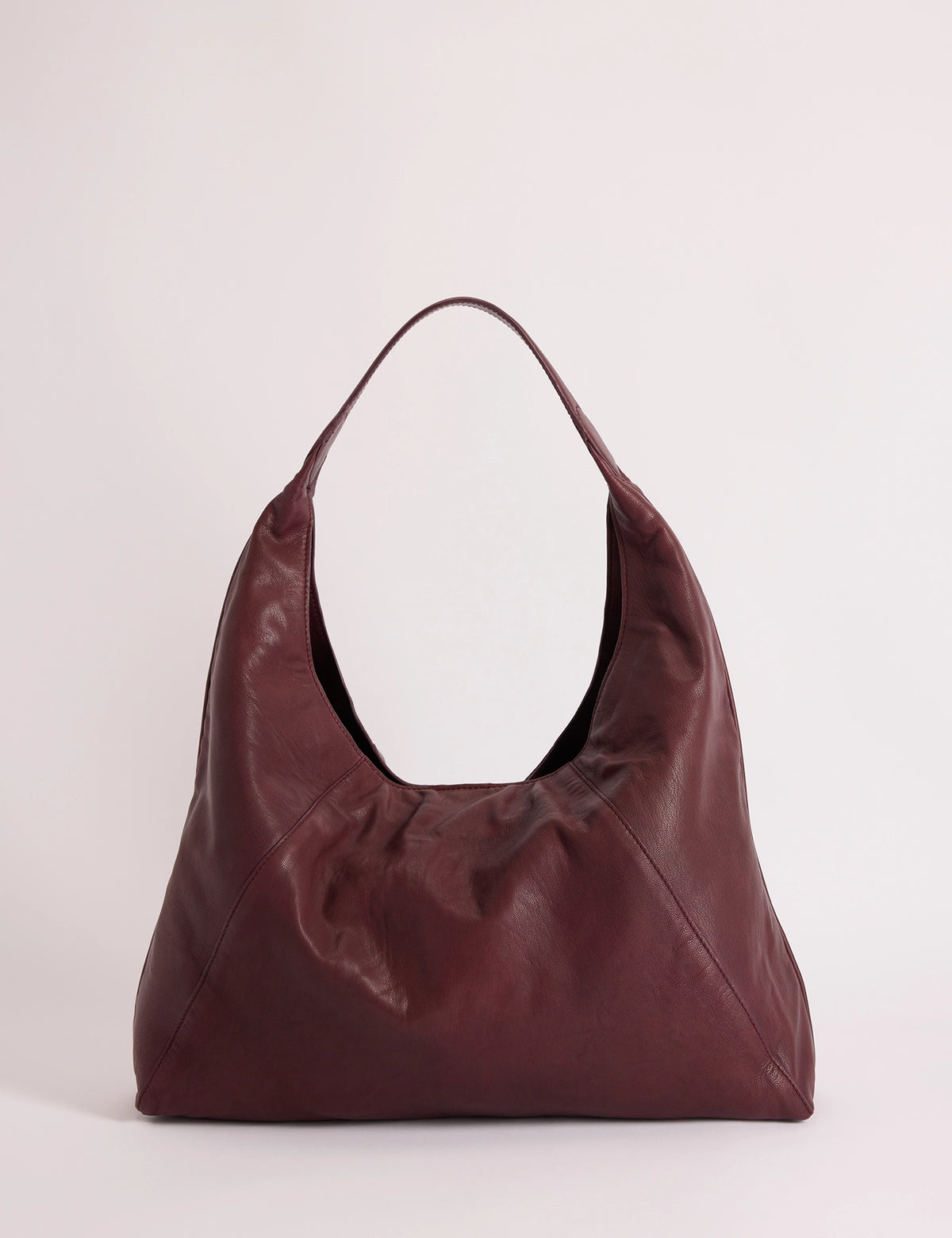 Burgundy Leather Slouch Bag