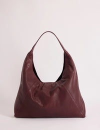 Burgundy Leather Slouch Bag