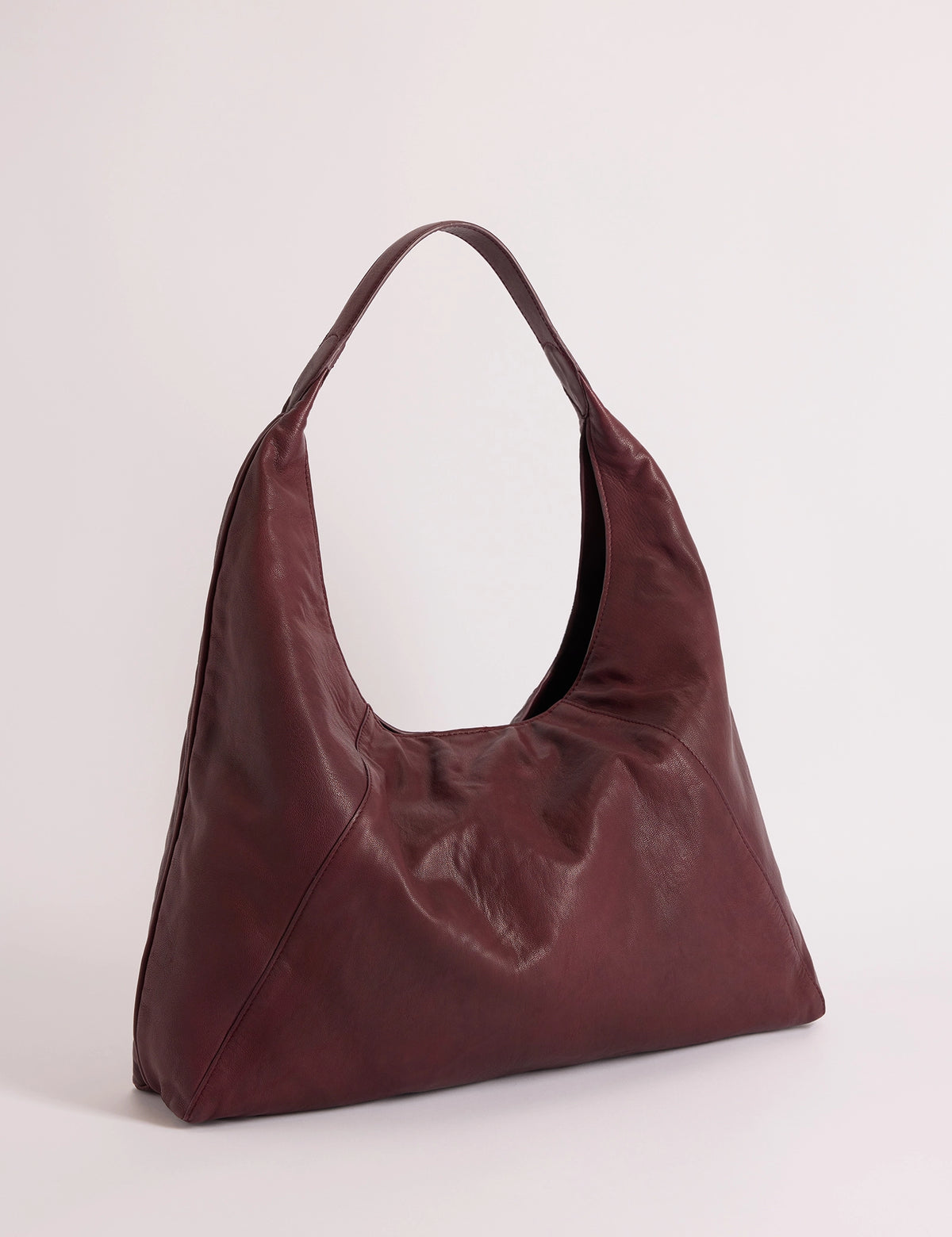 Burgundy Leather Slouch Bag