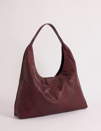 Burgundy Leather Slouch Bag