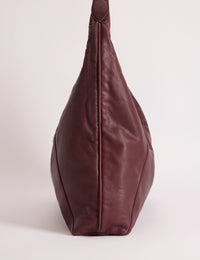 Burgundy Leather Slouch Bag