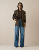 Brown Pinstripe Single Breasted Alexa Blazer
