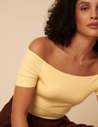 Butter Yellow Bardot Top