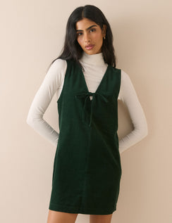 Forest Green Cord Nila Shift Mini Dress