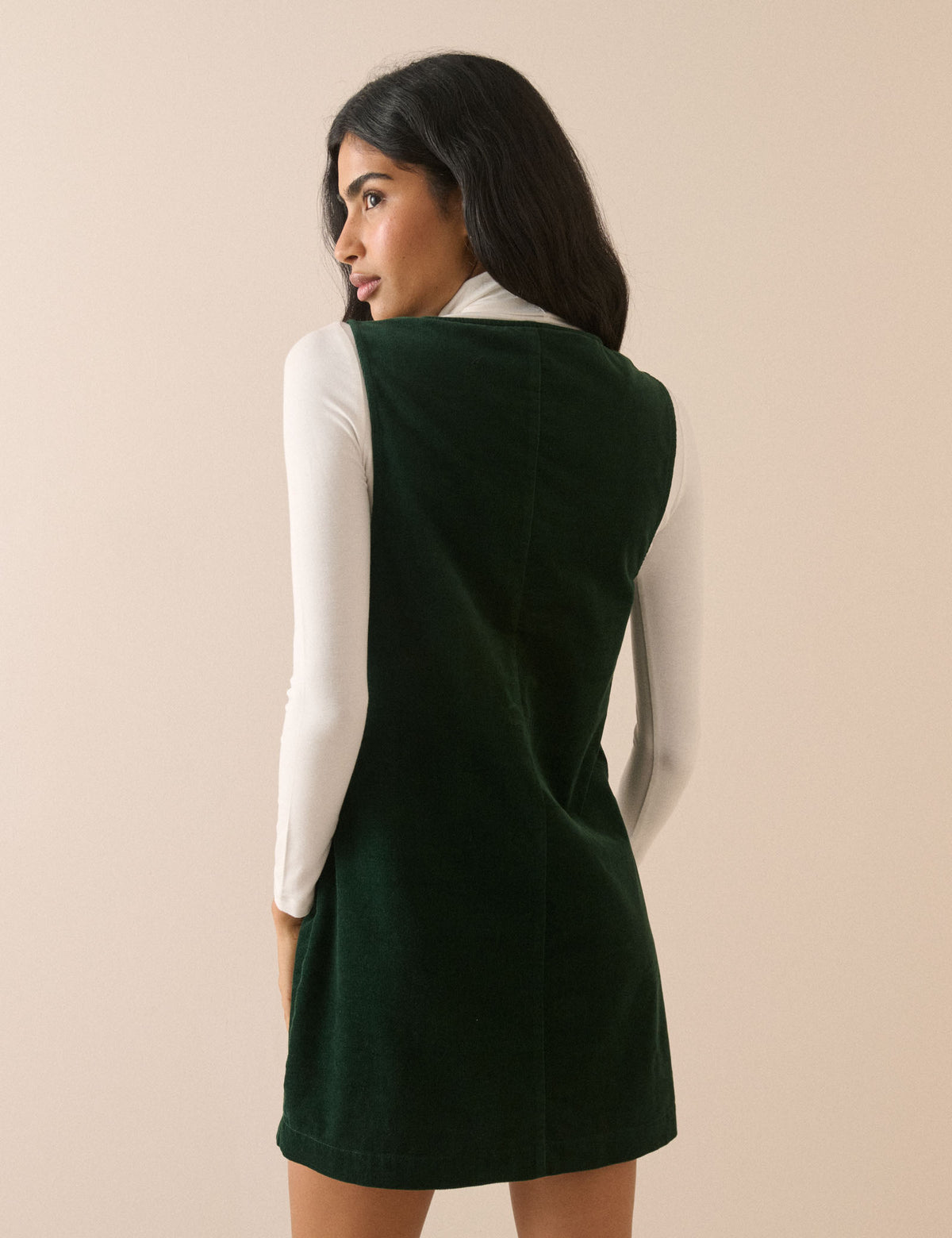 Forest Green Cord Nila Shift Mini Dress