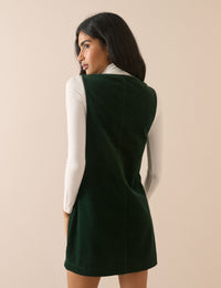 Forest Green Cord Nila Shift Mini Dress